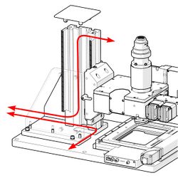 Feed the power and data cables though the cable ports in the MTR vertical column.