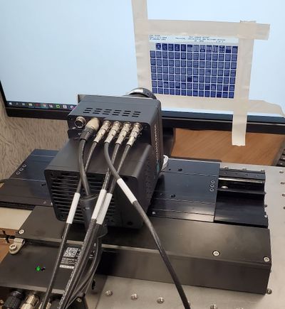 Single axis TDI microfiche scanning system test setup.
