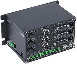 Each LSM stage has dangling cable connectors labelled AXIS 1, 2 & 3 to be connected to appropriate X-MCC3 driver axes.