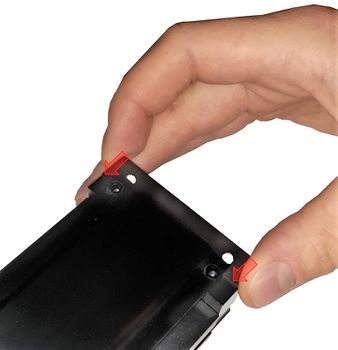 Slide the spacer plate back under the end of the dust cover and align the M3 holes. Reinstall the two M3 screws using 2 mm hex key.