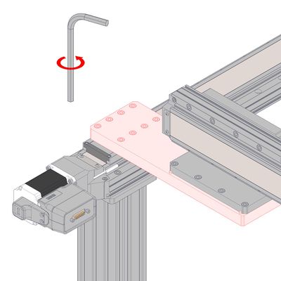 If the screws do not align with the threaded holes, loosen the AP201 part 2 plate. Continue supporting the Y-axis and move the AP201 plate around until the screws can start to thread in and the plate is parallel to the Y-axis stage (even if there is a gap).