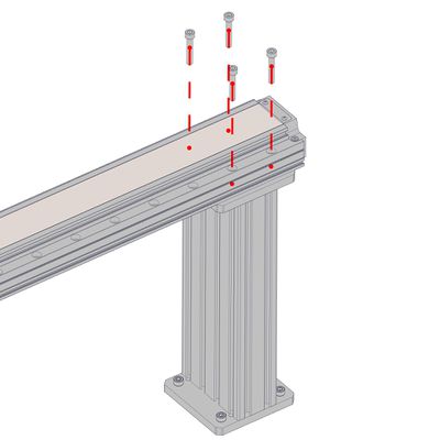 Mount stages to top of risers using the provided black M6 x 35 screws. Start by installing two screws diagonally for each riser, leaving screws just a bit loose. Snug them after all screws have been added.