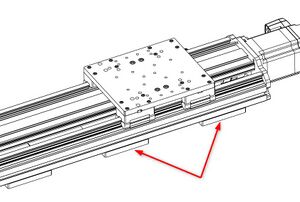 Position the carriage where it will not be in the way of mounting the device and remove power from the stage. You may need to manually turn the ball screw to fully access all the mounting locations.
