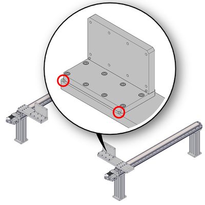 Align the AB209 to the AP201 dowel pins and firmly tighten the provided mounting screws using a 5 mm hex key.