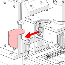 Manually rotate the filter cube turret to a free position if required.