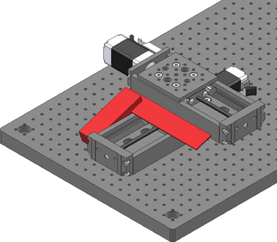 Using the included machinist's square, align the Y-axis stage to the X-axis stage.