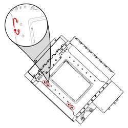 Pass cable ties though the screw holes and tighten the to secure the axes.