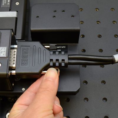 Connect the other end of each MC motor cable to the matching peripheral and tighten the locking connector screws. Important: During gantry assembly you may wish to disconnect one or more peripherals. Always remove power to the X-MCC before connecting or disconnecting any peripheral.