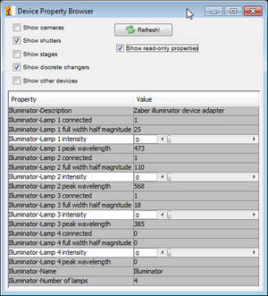 Zaber Illuminator Properties