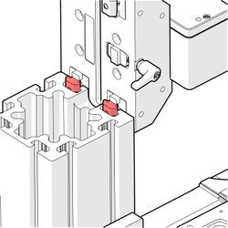 Line the T-nuts on the MKR mounting block up with the slots in the MTR support column.