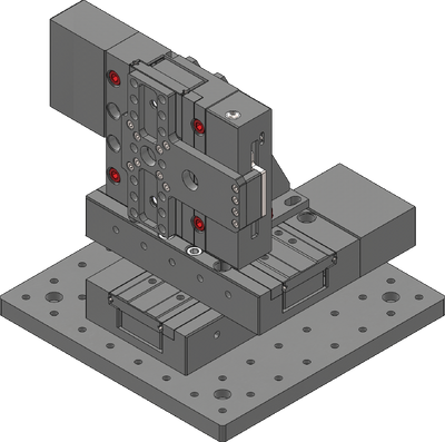 Attach the Z-axis stage using the provided M6 screws and a 5 mm hex key.