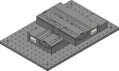 Align the edge of the Y-axis stage with the dowel pins