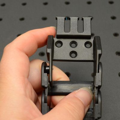Attach the CGxxT parts to the mating ends of the CGxx. Note: You may need to remove these temporarily to attach them to the mounting adaptors. Note: For an LC40C Z-axis with inline mounted CG01 cable guide see LC40C CG01T Assembly for additional instructions for attaching CG01T.