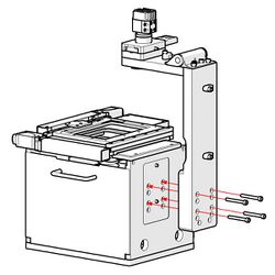 Place the MLT into and pocket so that the screw holes line up. Install the included longer MLT mounting screws. Make sure these are inserted into the correct holds and that the threads engage correctly with the tapped holes on the X-FCR module housing.