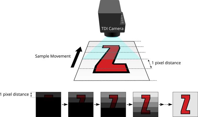 TDI imaging relies on the summing of multiple reads of each slice of an image