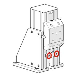 Tighten the safety stop screws.