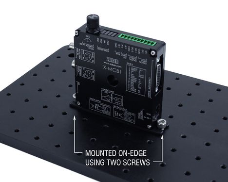 TIP: When mounting on-edge, it is easier to connect the cables nearest to the adapter plate after mounting the unit to the optical breadboard.