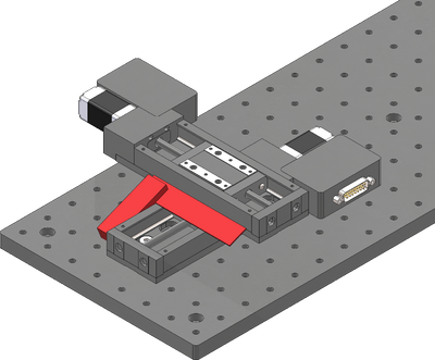 Using the included machinist's square, align the Y-axis stage to the X-axis stage.