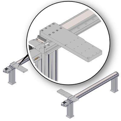 Loosely mount AP201 part 2 on the X-axis 2 stage using a 5 mm hex key and eight of the provided M6 x 20 screws. Snug the plate down, but do not torque the screws. This plate will be loosened and aligned later.