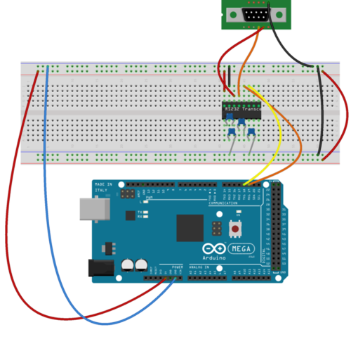 RS232 level converter breadboard