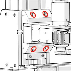 Tighten the mounting block screws.