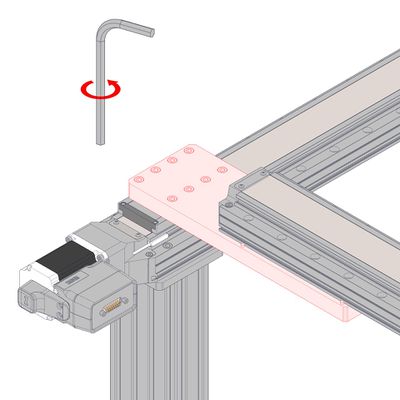 If the screws do not align with the threaded holes, loosen the AP201 part 2 plate from the X-axis stage. Support the Y-axis and move the AP201 plate around until the Y-axis stage screws can start to thread in.