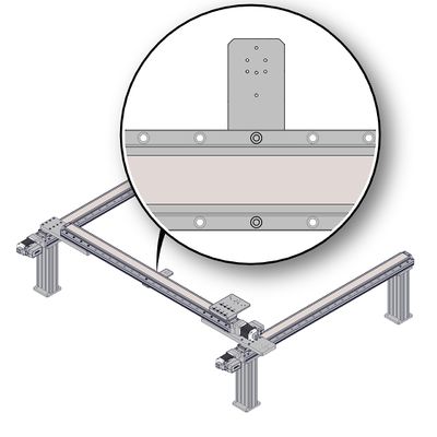 Mount the AP207 part 1 to the LRT X-axis 1 stage in mid-travel, using the provided M6 x 30 screws and a 5 mm hex key.