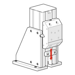Lower the safety stop by the desired distance. The MTR module includes a fine positioning function (Step 4), so positioning the stop several mm lower than anticipated may be helpful.