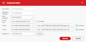 Click the Search button to automatically find and enter the address of the autofocus sensor, then click Set Up