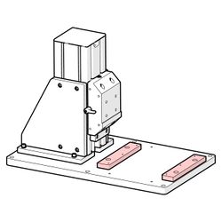 Mount the required stage supports to the base plate. AP110 (highlighted) is pictured, though the specific stage supports will be XY stage dependent.